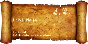 Lihi Maja névjegykártya